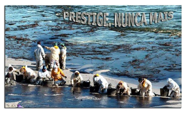 Prestige.Chapapote en playa.